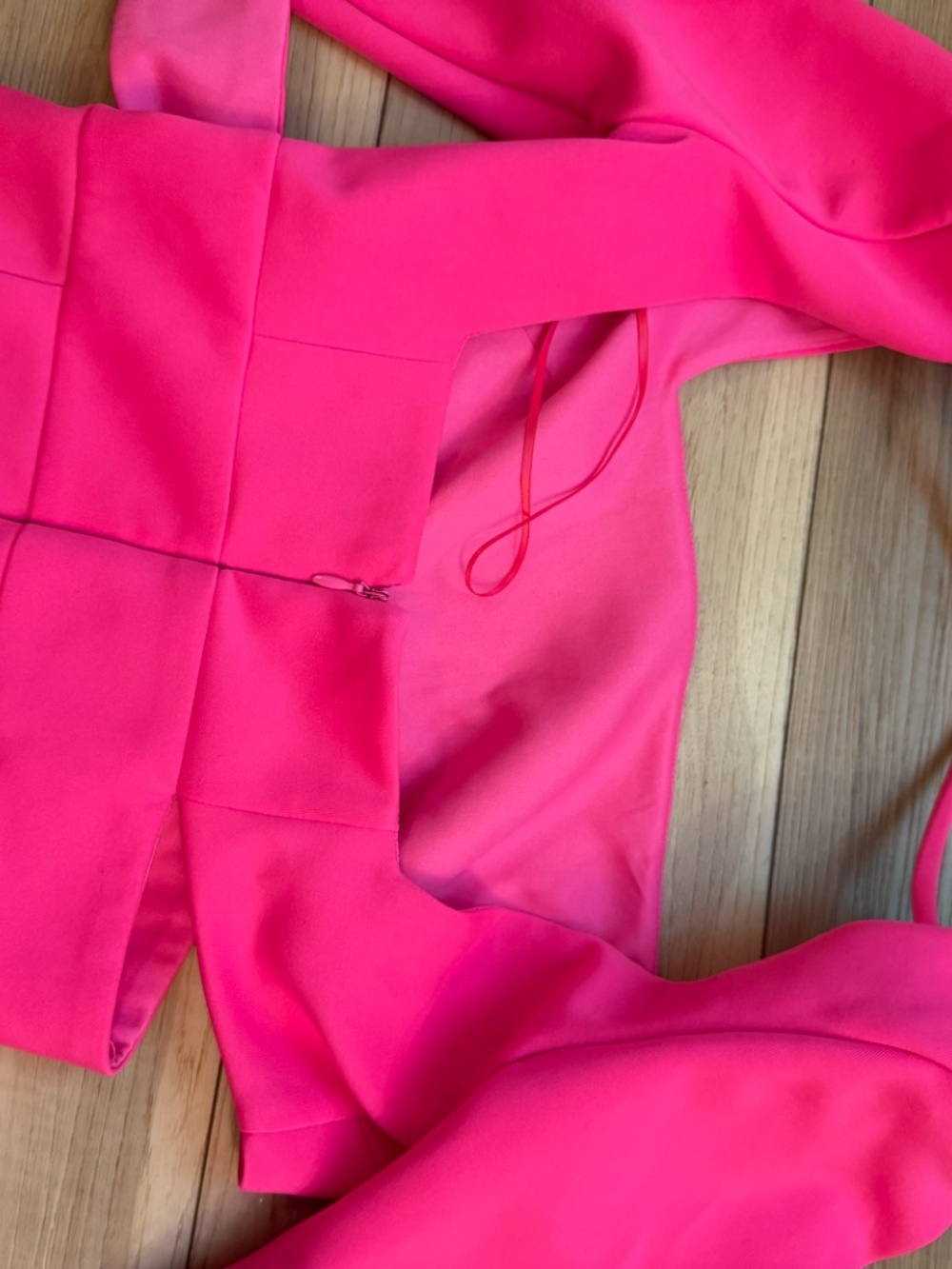ASOS DESIGN Neon Pink Belted Long Sleeve Mini Dress - Picture 5 of 6